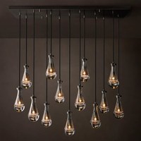 Lustre de style américain, minimaliste et luxueux, pour villa, salon, salle à manger, duplex, escalier, style Hong Kong