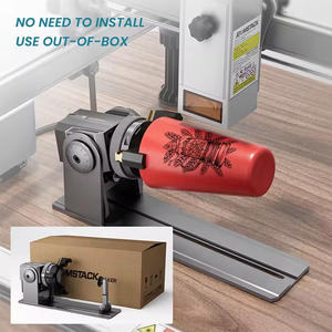 <span class=keywords><strong>Atomstack</strong></span> R1 <span class=keywords><strong>Pro</strong></span> - Mandril giratorio multifuncional 4 en 1 con rodillo de sujeción para grabado láser de objetos redondos e irregulares - Product Image 5