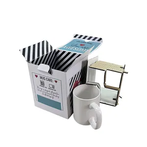 Craft Express Contrast Black Handle Sublimation Mugs 6/Pkg-15oz