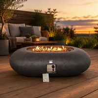 Table de foyer au gaz propane ovale personnalisable, autoportante, pour extérieur, patio, foyer à flamme réelle pour le chauffage et la décoration du jardin