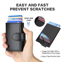 Dompet logam kulit asli pria wanita, dompet kulit sapi minimalis, dompet logam, kulit asli, penahan kartu kredit aluminium, dompet untuk pria wanita
