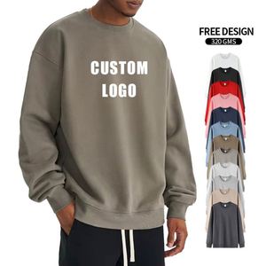 Sweat-shirt unisexe oversize en coton à col rond, coupe décontractée, manches longues, chaud pour l'automne, avec poche brodée, vente en gros - Product Image 3