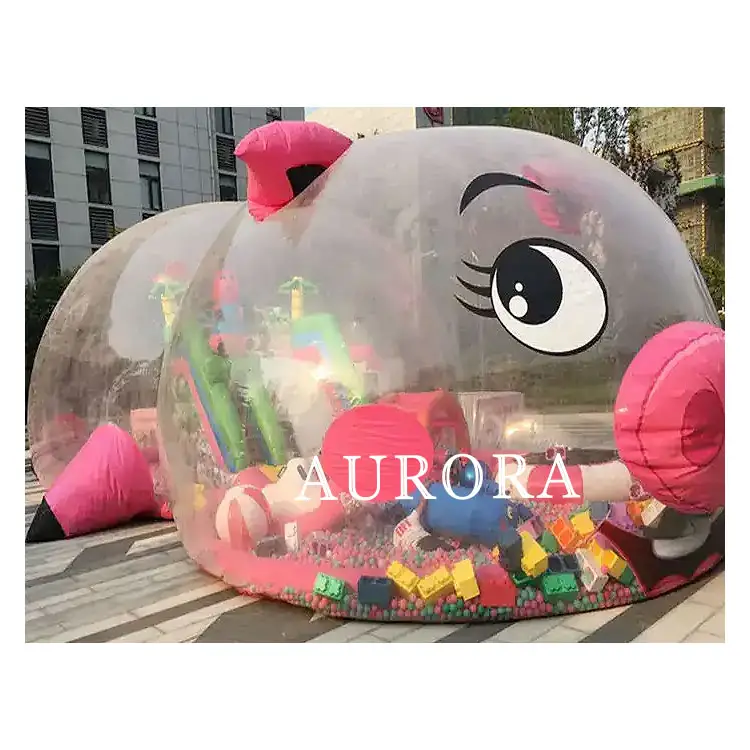 Factory Direct Sale Outdoor inflatable pink pig tent for shopping mall Inflatable transparent Bubble Tents inflatable event tent