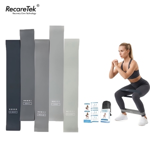 Set de 5 Bandas Elásticas de Resistencia para Entrenamiento Físico, Pilates y Accesorios para Adultos, Color Gris Degradado, Equipo Deportivo - Product Image 1