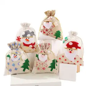 Großhandel Versand gestrickte Santa-Geschenktüten Heißer Verkauf Weihnachtsgeschenktüte Weihnachts-Süßigkeit Verpackung Weihnachtsmann-Keksbeutel