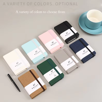 Cuaderno A6 de Alta Calidad, Tapa Dura de Cuero PU, Cuaderno de Bolsillo con Bolígrafo, Diario con Logotipo Personalizado
