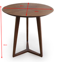Table d'appoint ronde en bois massif de style nordique, table d'appoint en bois à 3 pieds, petite table basse pour salon, chambre à coucher