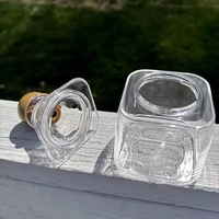 Bouteille en plastique carrée réutilisable de 375 ml pour mini-tequila et jus avec bouchon en liège