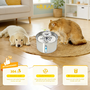 Edelstahl Haustier-Trinkbrunnen Automatischer Katzen-Trinkbrunnen OEM/ODM - Product Image 3