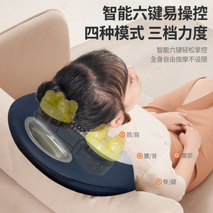 Oreiller de massage multifonctionnel électrique avec fonction de pétrissage et de thérapie thermique pour le dos, le cou, la taille, les hanches et les jambes, rechargeable avec batterie au lithium et prise secteur - Product Image 4