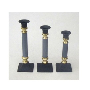 Light Weight Candle Holder <b>Set</b> of Three Available in Black and Grey Color Manufacturer Wholesaler Factory Direct Sale - Product Image 1