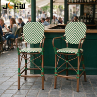 Chaise de bistrot moderne en osier pour terrasse, style bambou, aspect rotin français, tabouret de bar haut, chaises de jardin