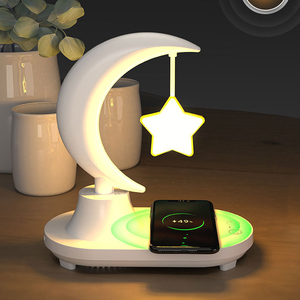 <span class=keywords><strong>Meilleur</strong></span> cadeau Table de chevet portable Lampe intelligente RGB Support de chargeur sans fil avec haut-parleur et réveil pour <span class=keywords><strong>iPhone</strong></span> et Android - Product Image 6