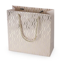 Bolsa de Regalo de Papel de Lujo con Estampado en Caliente, Asa de Cuerda de Algodón Trenzada, Bolsa Personalizada para Joyería, Cosméticos, Recuerdos de Boda