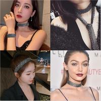 Nouvelles garnitures élastiques en strass à chaîne plissée, maille diamantée à 5/6 rangs, ruban de cristal de 2,6 cm de large, accessoires de couture DIY pour colliers
