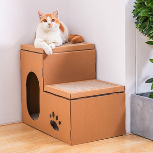 Oem 2 Vloeren Opvouwbare Wandmontage Kat Huis Vervangbare Board Krabpalen Board Golfdocument Kat Scratcher Post - Product Image 1