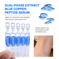 Sérum Biphasique Wishgan au Peptide de Cuivre GHK-Cu, Ampoule Faciale au Peptide de Cuivre Bleu, Huile de Squalane Hydratante et Apaisante pour les Soins de la Peau