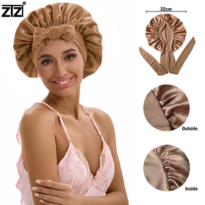 Bonnet <span class=keywords><strong>de</strong></span> nuit en satin <span class=keywords><strong>de</strong></span> soie <span class=keywords><strong>de</strong></span> haute qualité, bonnets <span class=keywords><strong>de</strong></span> sommeil, foulards pour cheveux, grand bonnet <span class=keywords><strong>de</strong></span> créateur pour femmes et foulards en satin pour cheveux - Product Image 2