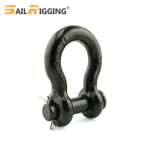 Manille de type américain robuste en acier au carbone forgé, finition oxyde noir, avec goupille ronde <span class=keywords><strong>G213</strong></span>, manille d'ancrage à arceau avec goupille ronde, 1/2 5/8 7/8 - Product Image 2