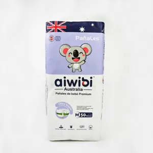 AIWIBI胶带尿布全球供应商进口自有品牌透气柔软护理廉价一次性婴儿尿布批发