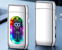 Briquet intelligent à double flamme rechargeable avec allumage par capteur, design créatif en métal