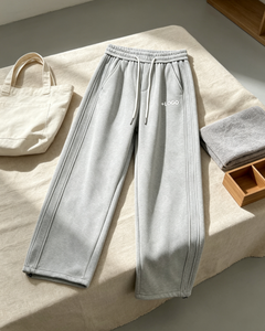 Pantalones deportivos de algodón para hombre, pantalones informales con cordón y cintura elástica, con bolsillos laterales, ropa de otoño en negro y gris - Product Image 5