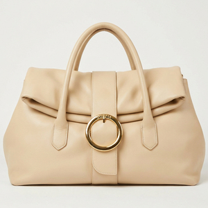 Bolso de Mano Gorfia Clásico Minimalista de Cuero Genuino Suave con Asa Plegable, Hebilla Circular de Metal, Elegante Bolso para el Trabajo, Multicolor - Product Image 2