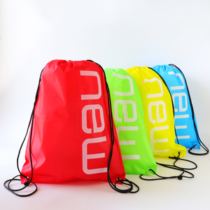 Customized Logo Printed Waterproof Reusable Backpacks Style 210D Polyester Custom Drawstring Bags for Giveaway Brand Promotion