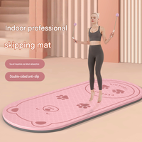 Tapis de yoga en TPE motif ours mignon, double face, antidérapant, absorbant les chocs, silencieux, portable, pour fitness à domicile et exercices de saut