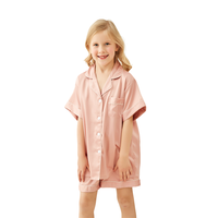 FUNG 3034 Ensemble de pyjamas populaires pour femmes Vêtements de nuit en soie satinée mate Pyjamas de soirée Pyjamas parent-enfant