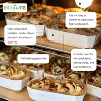 Plateau à pain en bois écologique, moule à gâteau jetable avec doublure en papier, emballage pour boulangerie