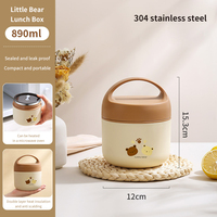 Boîtes à lunch portables en acier inoxydable 304 pour étudiants et travailleurs, boîtes à bento thermiques, bouilloires à soupe et tasses