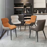Chaise de salle à manger sans accoudoirs en métal, style nordique, luxe léger, minimalisme moderne, chaise à dossier, chaise de maquillage, chaise pour hôtel et restaurant, chaise chat
