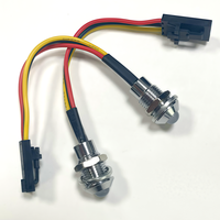 Lentille Diffuse F5 IP67 5V Pré-câblée avec Support en Cuivre Plaqué Nickel, Câble Multicolore 24AWG de 8mm, Nœuds de Pixels LED de 5mm, Voyant Lumineux