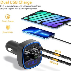 Lecteur Mp3 de voiture multifonction <span class=keywords><strong>T25</strong></span> Bt5.0 double chargeurs Usb supportant la carte Tf mains libres U Disk Music Play - Product Image 3