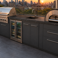 Cuisine barbecue extérieure  et station de grill pour villas Four électrique encastré sur mesure et gril en acier inoxydable