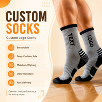 Chaussettes de sport montantes rayées avec logo personnalisé, absorbant les chocs, pour activités de plein air, chaussettes athlétiques unisexes personnalisées
