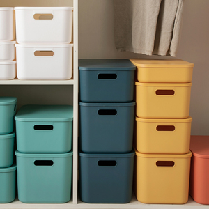 Family Stackable PP Organizer Box Durable <strong>Plastic</strong> <strong>Lid</strong> Handle Large Capacity Eco-friendly Storage <strong>Container</strong> for Clothes Books - Product Image 2