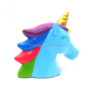 Céramique mignon OEM cadeaux arc-en-ciel <span class=keywords><strong>licorne</strong></span> économie <span class=keywords><strong>tirelire</strong></span> pour la décoration intérieure enfant cadeaux d'anniversaire Animal 3d <span class=keywords><strong>tirelire</strong></span> - Product Image 4