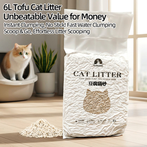 China Stock 6L Ivory 2kg Tofu <b>Cat</b> <b>Litter</b> Flushable Plant-Based Fast Clumping Low Dust EU Dropshipping - Product Image 2