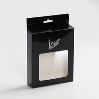 Boîte en carton noir sur mesure multi-tailles avec impression de logo en feuille d'argent, boîte cadeau avec fenêtre en PVC pour emballage cadeau