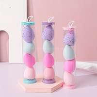 Lot de 4 éponges de maquillage douces hydrophiles personnalisables avec logo, sans latex, avec étiquetage, pour femmes