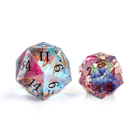Ensemble de dés en verre personnalisés D20 pour les jeux de table DND, dés faits à la main avec poids de précision pour les jeux de rôle et la collection