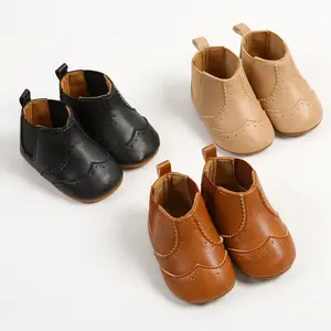 Nouvel arrivage de bottes unisexes d'hiver en cuir PU bottes de neige pour bébés bottes Martin chaudes d'hiver pour tout-petits chaussures décontractées en cuir pour enfants