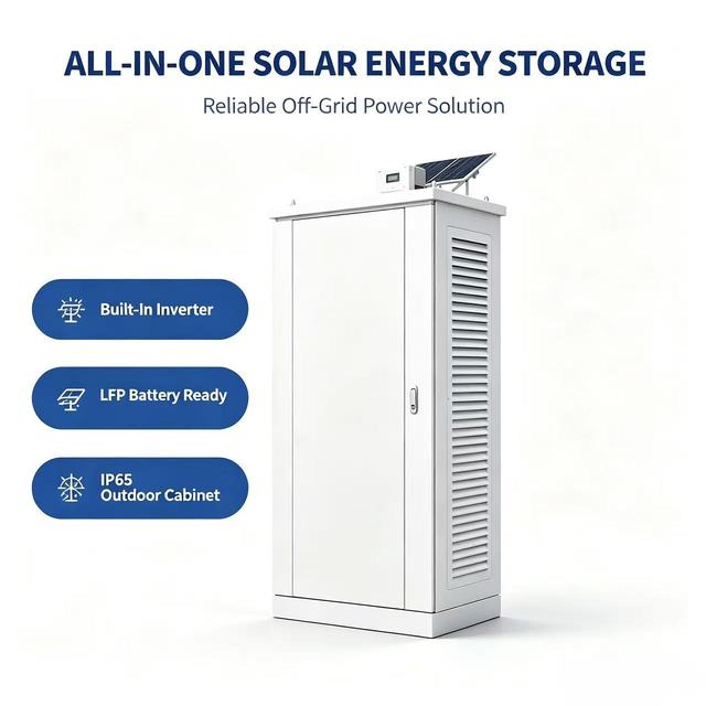 All-In-One Solar Energy Storage System IP55 Outdoor Cabinet Built-In Inverter LiFePO4 Battery Ready Commercial Industrial 215KWh