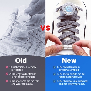 Cordones de Zapatos Unisex, 1 Par, Simples, Automáticos, de Cuerda Gruesa de Poliéster, Cordones Elásticos con Hebilla Giratoria, Fáciles de Instalar, Accesorios para Zapatos - Product Image 3