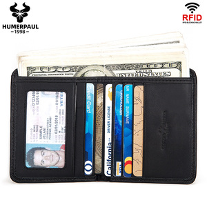 HUMERPAUL − portefeuille en <span class=keywords><strong>cuir</strong></span> pour hommes, marque de luxe, Rfid, pour cartes de crédit, accessoire court, Slim, <span class=keywords><strong>porte</strong></span>-cartes de poche - Product Image 3