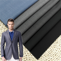 Tissu en polyester et viscose tissé uni extensible, respirant et antistatique pour chemise de bureau d'été à boutons
