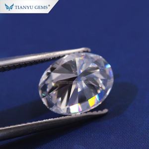 Wuzhou Tianyu อัญมณีเพชรโมอิสทรงรีตัดไม่มีสีสำหรับการตั้งแหวน - Product Image 2