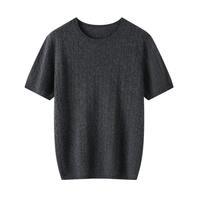 Pull d'hiver épais 100 % laine pour homme, style classique, logo brodé, respirant, 7GG, style plat simple, polyvalent, col rond, devant uni, vente en gros